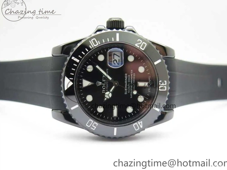 MiroTime 0122 Submariner 40mm Black Ceramic 5GF Best Edition Black Dial on Black Rubber Strap SA Unique 2464